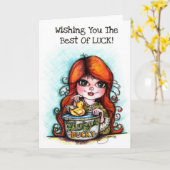 幸運を祈最高のる カード (黄色い花)