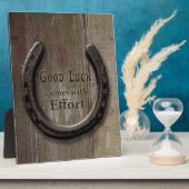 幸運を象徴するプラークを馬に乗せる フォトプラーク (側面)