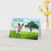 幸運ジャック・ラッセル・テリア遊の取り出し カード (黄色い花)