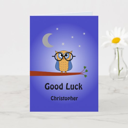 幸運パーソナライズされたの夜型 カード (小さな植物)