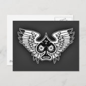 幸運怒な羽付きスペード#7 ポストカード (正面/裏面)