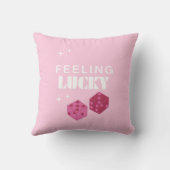 幸運感じな、幸運な女の子、幸運な女の子名門私立校風の。 クッション (裏面)