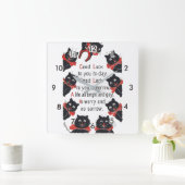 幸運猫、ルイWain スクエア壁時計 (ホーム)