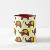 幸運象のかわいいのかわいい自然パターン マグカップ (中央)