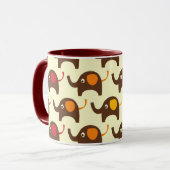 幸運象のかわいいのかわいい自然パターン マグカップ (正面左)