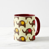 幸運象のかわいいのかわいい自然パターン マグカップ (正面右)