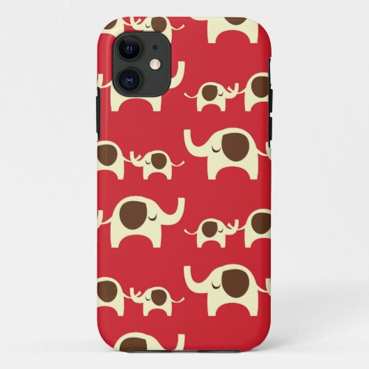 幸運象のチェリーレッドのiPhone 5Sの場合の皮 Case-Mate iPhoneケース (裏面)