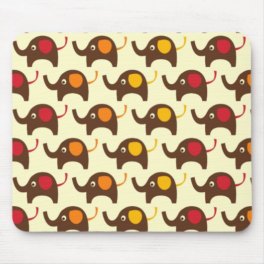 幸運象パターンプリント マウスパッド (正面)