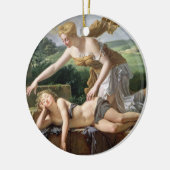 幸運1801年の子供(キャンバスの油) セラミックオーナメント (左)