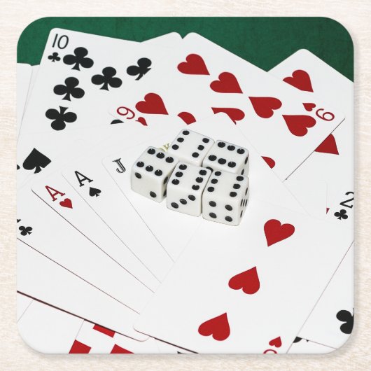 幸運 スクエアペーパーコースター (正面)