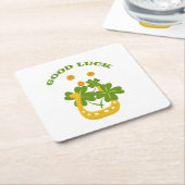 幸運 スクエアペーパーコースター (アングル)