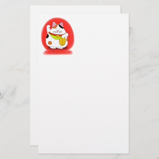 幸運Maneki Neko 便箋 (正面/裏面)