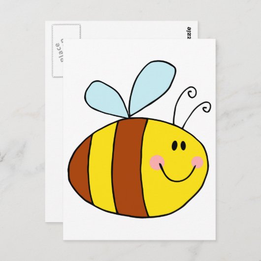 幸飛んでいる福なミツバチ ポストカード (正面/裏面)