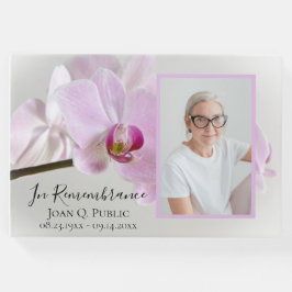 幹部葬儀記念碑のピンクの蘭 ゲストブック