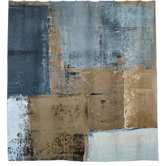 「幻の」中立抽象美術 シャワーカーテン (正面)