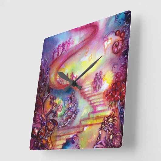 幻失った想の階段 スクエア壁時計 (傾斜)