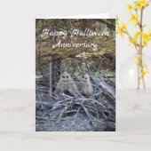 幻影が付いているハロウィン記念日カード カード (黄色い花)