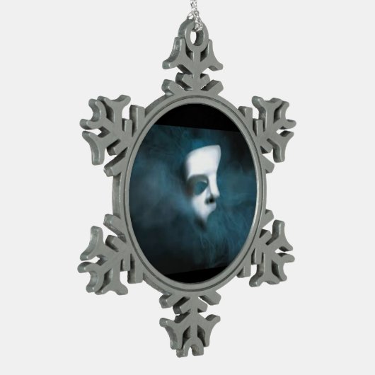 幻影のマスクの雪片のオーナメント スノーフレークピューターオーナメント (左)