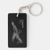 幻影の戦闘機(超音速航空機)のパイロット キーホルダー (裏面)