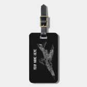 幻影の戦闘機(超音速航空機)のパイロット ラゲッジタグ (正面縦)