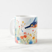 幻想のジャッカルが花園で咲き誇る コーヒーマグカップ (正面左)
