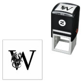 幻想のドラゴンオーバーのみの太いイニシャルモノグラム セルフインキングスタンプ (インサイチュ)