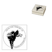 幻想のドラゴン本 - 図書館から ラバースタンプ (押印)