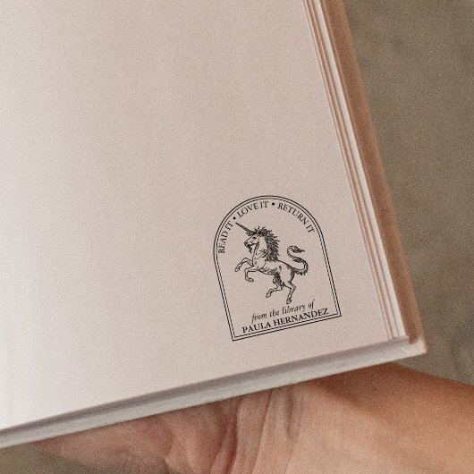 幻想のユニコーン図書館　From the Library Of ラバースタンプ