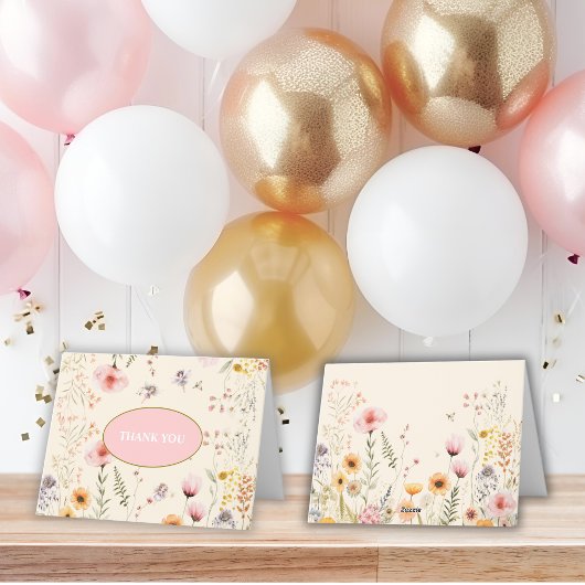 幻想のワイルドフラワーが舞う妖精 サンキューカード