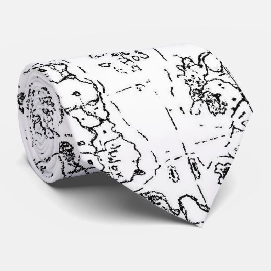 幻想の世界の地図のタイ ネクタイ (ロール)