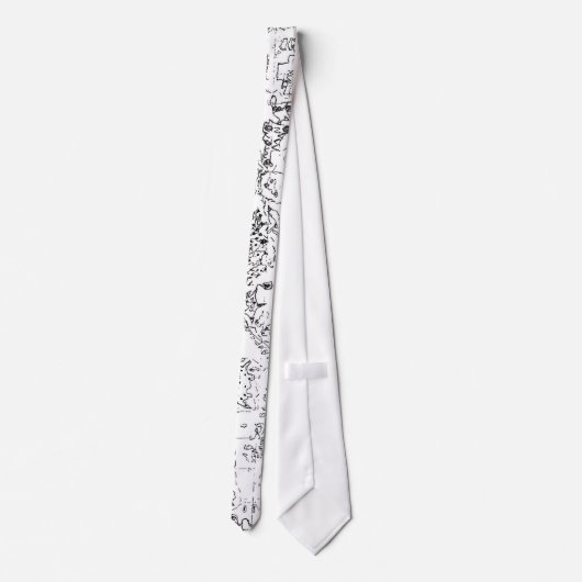 幻想の世界の地図のタイ ネクタイ (裏面)