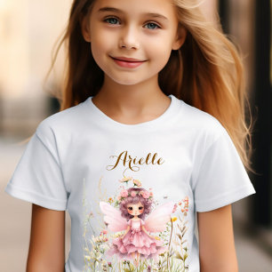 幻想の妖精の野の花のパステルカラー Tシャツ