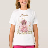 幻想の妖精の野の花のパステルカラー Tシャツ (正面)