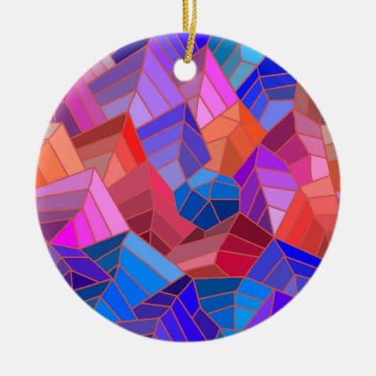 幻想の山々が空から見える セラミックオーナメント (正面)