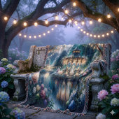 幻想の庭園の物見やぐら・黄昏の反映 スローブランケット