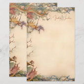 幻想の庭園の花をモチーフにしたオリジナル文具 便箋 (正面/裏面)