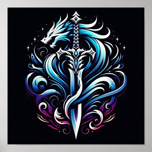 幻想の戦士 ミスティックドラゴンの剣 炎 ポスター (正面)