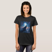 幻想の猫の月雲 Tシャツ (正面フル)
