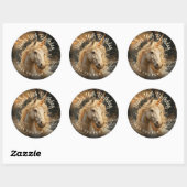 幻想の花の森のユニコーン　セピア ヴィンテージ ラウンドシール (シート)