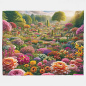 幻想の花園 フリースブランケット (正面(横))