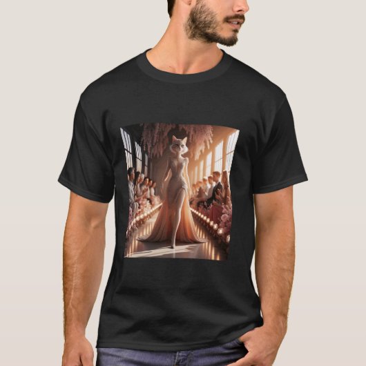 幻想の表彰台 美しい猫 Tシャツ (正面)