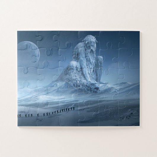 幻想の雪の氷男の彫刻ジグソーパズル ジグソーパズル (横)