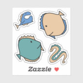 幻想の魚とウナギ シール (シート)