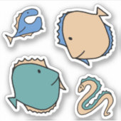 幻想の魚とウナギ シール (正面)