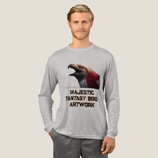幻想の鳥のアートワーク トライブレンドTシャツ (正面全体)