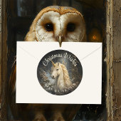 幻想の黄金の角を持つユニコーンの森 ラウンドシール