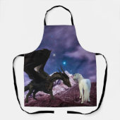 幻想の黒竜がユニコーンに出会う エプロン (正面)
