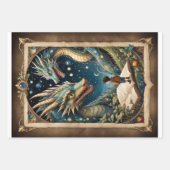 幻想世界に生きる子供とドラゴン  ラッピングペーパーシート (正面)