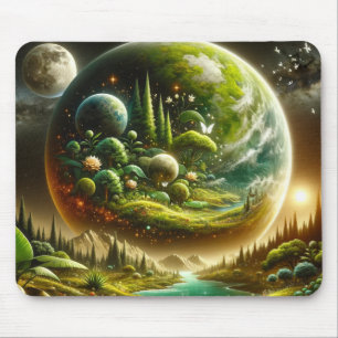 幻想惑星 - 魔法の宇宙の自然 マウスパッド