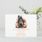 幻想的なお化け屋敷とカボチャのハロウィンパーティー 招待状 (スタンド正面)